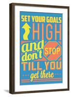 Set Your Goals High-Vintage Vector Studio-Framed Art Print