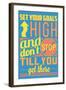 Set Your Goals High-Vintage Vector Studio-Framed Art Print