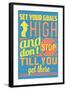 Set Your Goals High-Vintage Vector Studio-Framed Art Print