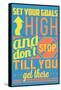 Set Your Goals High-Vintage Vector Studio-Framed Stretched Canvas