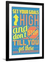 Set Your Goals High-Vintage Vector Studio-Framed Art Print
