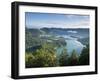 Sete Cidades Village with Lagoa Azul and Lagoa Verde, Sao Miguel Island, Azores, Portugal-Alan Copson-Framed Photographic Print