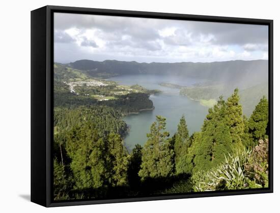 Sete Citades Lake, Sao Miguel Island, Azores, Portugal, Europe-De Mann Jean-Pierre-Framed Stretched Canvas