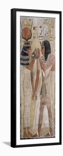 Séthi Ier et Hathor, provient de la tombe de Séthi Ier (vallée des rois)-null-Framed Premium Giclee Print