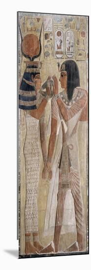 Séthi Ier et Hathor, provient de la tombe de Séthi Ier (vallée des rois)-null-Mounted Premium Giclee Print
