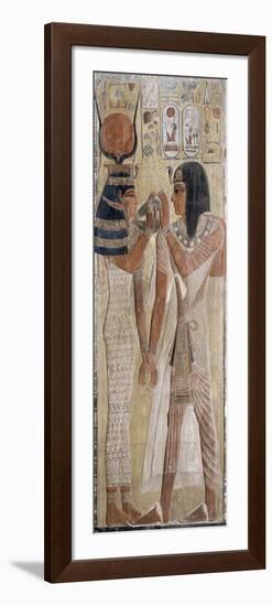 Séthi Ier et Hathor, provient de la tombe de Séthi Ier (vallée des rois)-null-Framed Giclee Print