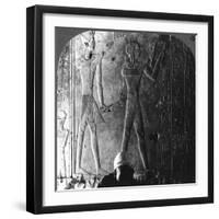 Sethos I and His Son Ramses II Worshiping their Ancestors, Abydos, Egypt, C1900-Underwood & Underwood-Framed Photographic Print