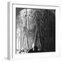 Sethos I and His Son Ramses II Worshiping their Ancestors, Abydos, Egypt, C1900-Underwood & Underwood-Framed Photographic Print