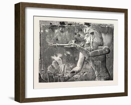 Seti I. Offering Incense and a Libation, Egypt, 1879-null-Framed Giclee Print