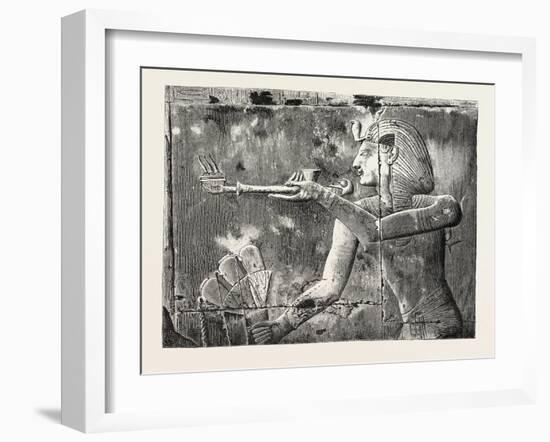 Seti I. Offering Incense and a Libation, Egypt, 1879-null-Framed Giclee Print
