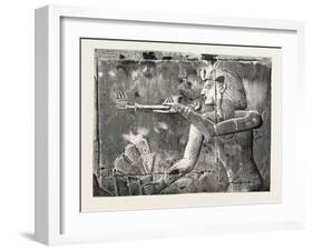 Seti I. Offering Incense and a Libation, Egypt, 1879-null-Framed Giclee Print