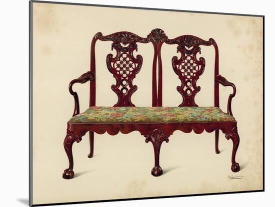 Settee, Property of Miss Mills-Shirley Charles Llewellyn Slocombe-Mounted Giclee Print