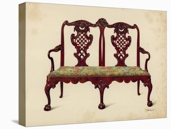 Settee, Property of Miss Mills-Shirley Charles Llewellyn Slocombe-Stretched Canvas