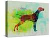 Setter Pointer Watercolor-NaxArt-Stretched Canvas