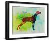 Setter Pointer Watercolor-NaxArt-Framed Art Print