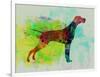 Setter Pointer Watercolor-NaxArt-Framed Art Print