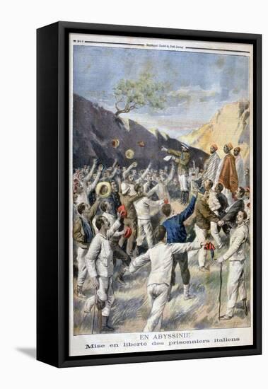 Setting Free of the Italian Prisoners, Abyssinia, 1896-F Meaulle-Framed Stretched Canvas