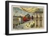 Setting Off on an Airship Ride in the Year 2000-null-Framed Giclee Print