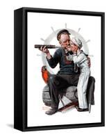 "Setting One's Sights" or "Ship Ahoy", August 19,1922-Norman Rockwell-Framed Stretched Canvas