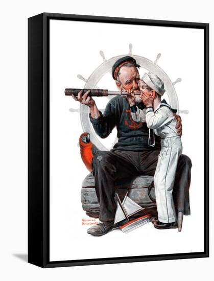"Setting One's Sights" or "Ship Ahoy", August 19,1922-Norman Rockwell-Framed Stretched Canvas