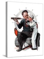 "Setting One's Sights" or "Ship Ahoy", August 19,1922-Norman Rockwell-Stretched Canvas