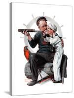 "Setting One's Sights" or "Ship Ahoy", August 19,1922-Norman Rockwell-Stretched Canvas