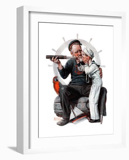 "Setting One's Sights" or "Ship Ahoy", August 19,1922-Norman Rockwell-Framed Giclee Print