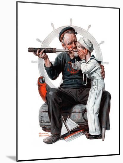 "Setting One's Sights" or "Ship Ahoy", August 19,1922-Norman Rockwell-Mounted Giclee Print
