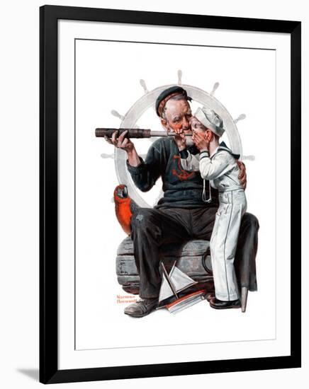 "Setting One's Sights" or "Ship Ahoy", August 19,1922-Norman Rockwell-Framed Giclee Print