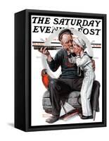 "Setting One's Sights" or "Ship Ahoy" Saturday Evening Post Cover, August 19,1922-Norman Rockwell-Framed Stretched Canvas