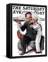 "Setting One's Sights" or "Ship Ahoy" Saturday Evening Post Cover, August 19,1922-Norman Rockwell-Framed Stretched Canvas