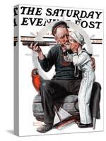 "Setting One's Sights" or "Ship Ahoy" Saturday Evening Post Cover, August 19,1922-Norman Rockwell-Stretched Canvas