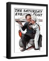 "Setting One's Sights" or "Ship Ahoy" Saturday Evening Post Cover, August 19,1922-Norman Rockwell-Framed Giclee Print