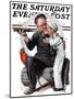 "Setting One's Sights" or "Ship Ahoy" Saturday Evening Post Cover, August 19,1922-Norman Rockwell-Mounted Giclee Print