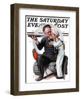 "Setting One's Sights" or "Ship Ahoy" Saturday Evening Post Cover, August 19,1922-Norman Rockwell-Framed Giclee Print