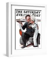 "Setting One's Sights" or "Ship Ahoy" Saturday Evening Post Cover, August 19,1922-Norman Rockwell-Framed Giclee Print