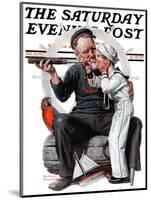 "Setting One's Sights" or "Ship Ahoy" Saturday Evening Post Cover, August 19,1922-Norman Rockwell-Mounted Giclee Print