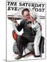 "Setting One's Sights" or "Ship Ahoy" Saturday Evening Post Cover, August 19,1922-Norman Rockwell-Mounted Giclee Print