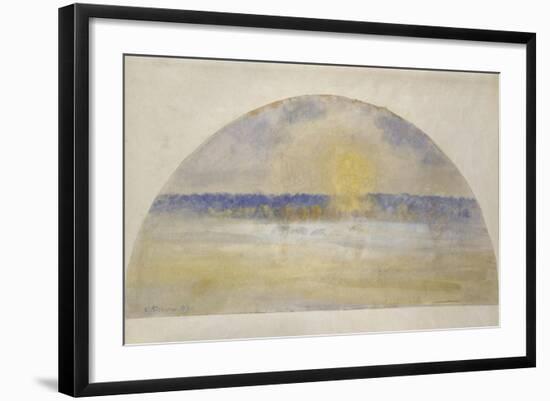 Setting Sun and Fog-Camille Pissarro-Framed Giclee Print