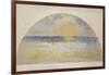 Setting Sun and Fog-Camille Pissarro-Framed Giclee Print