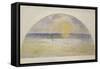 Setting Sun and Fog-Camille Pissarro-Framed Stretched Canvas