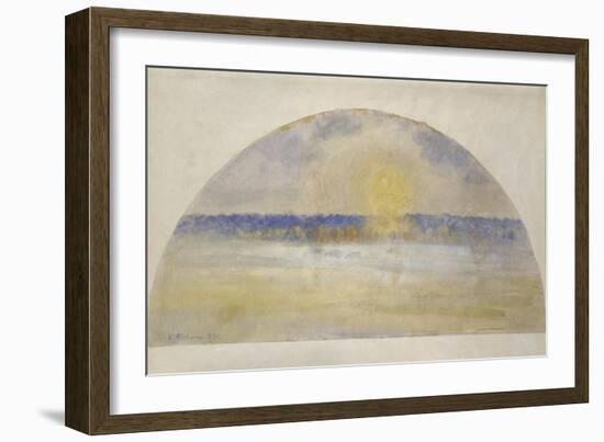 Setting Sun and Fog-Camille Pissarro-Framed Giclee Print