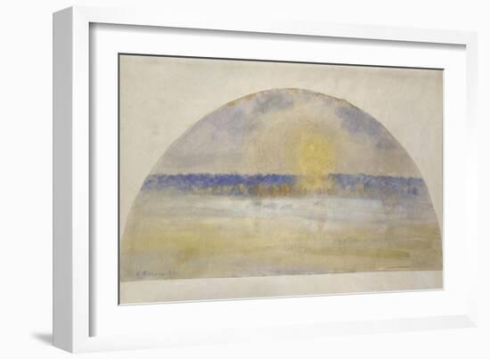 Setting Sun and Fog-Camille Pissarro-Framed Giclee Print