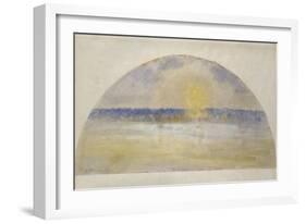 Setting Sun and Fog-Camille Pissarro-Framed Giclee Print