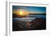 Setting Sun at Polzeath Beach, a Noted Surfers Beach in Cornwall, UK-Amd Images-Framed Photographic Print