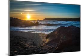 Setting Sun at Polzeath Beach, a Noted Surfers Beach in Cornwall, UK-Amd Images-Mounted Photographic Print