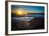 Setting Sun at Polzeath Beach, a Noted Surfers Beach in Cornwall, UK-Amd Images-Framed Photographic Print