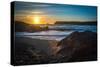 Setting Sun at Polzeath Beach, a Noted Surfers Beach in Cornwall, UK-Amd Images-Stretched Canvas
