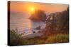 Setting Sun at Trinidad, Northern California Coast-Vincent James-Stretched Canvas