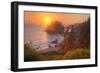 Setting Sun at Trinidad, Northern California Coast-Vincent James-Framed Photographic Print